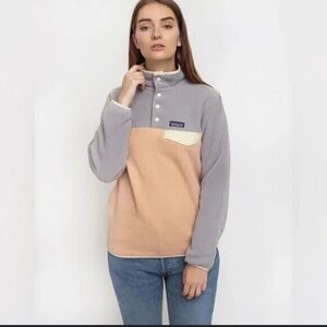 Patagonia Synchilla Women's Two-Tone Snap Fleece Sweater Size Medium